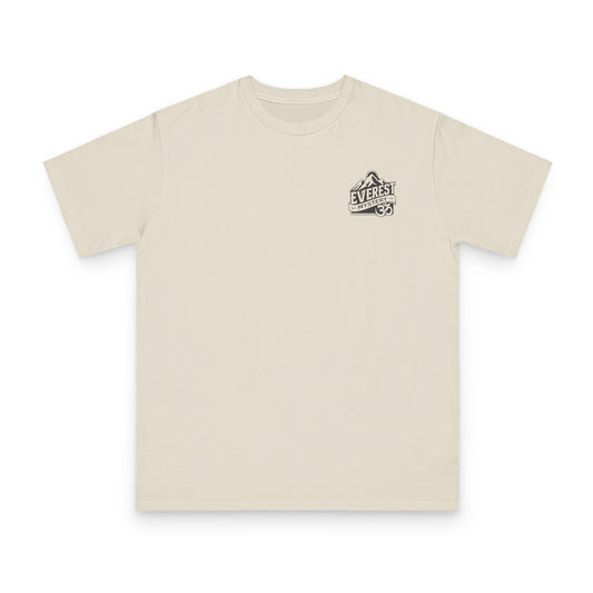 Organic Everest Om Crest T-Shirt — Charcoal Logo