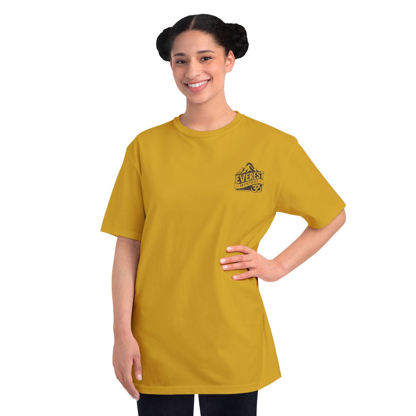 Organic Everest Om Crest T-Shirt — Charcoal Logo