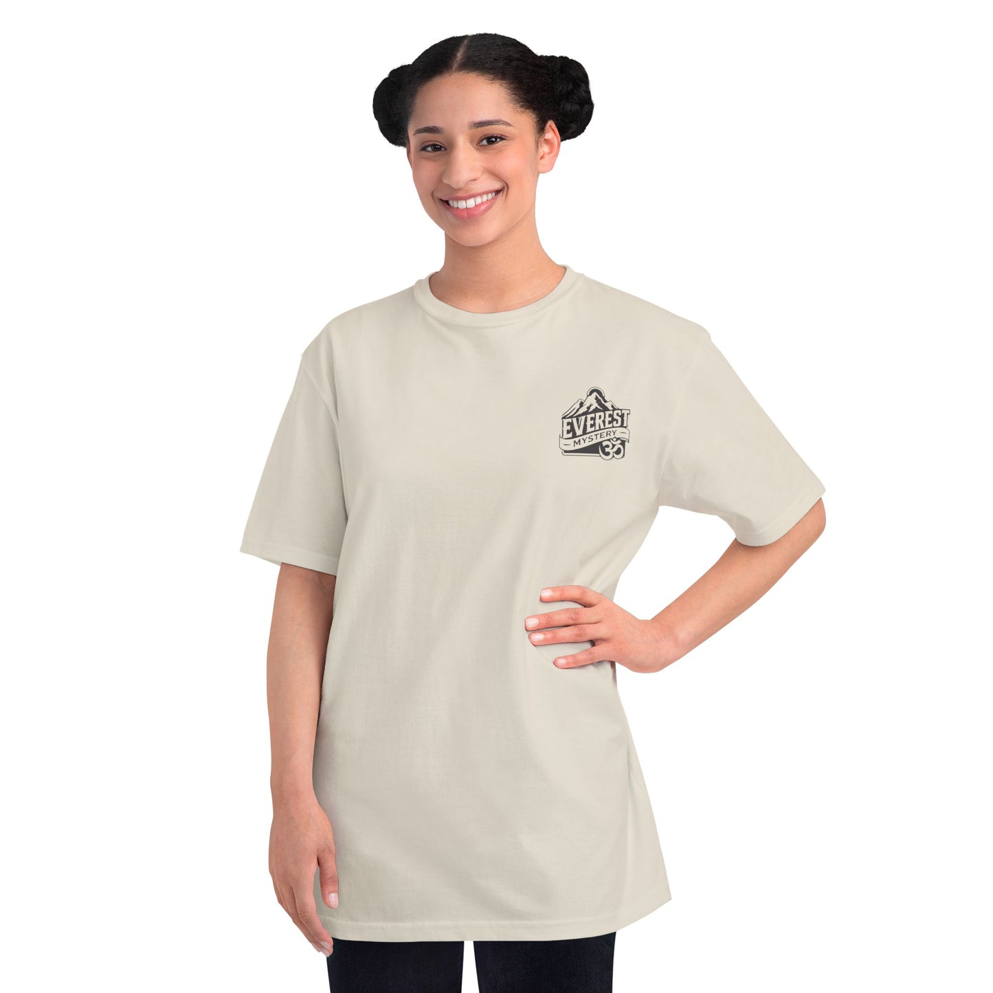 Organic Everest Om Crest T-Shirt — Charcoal Logo