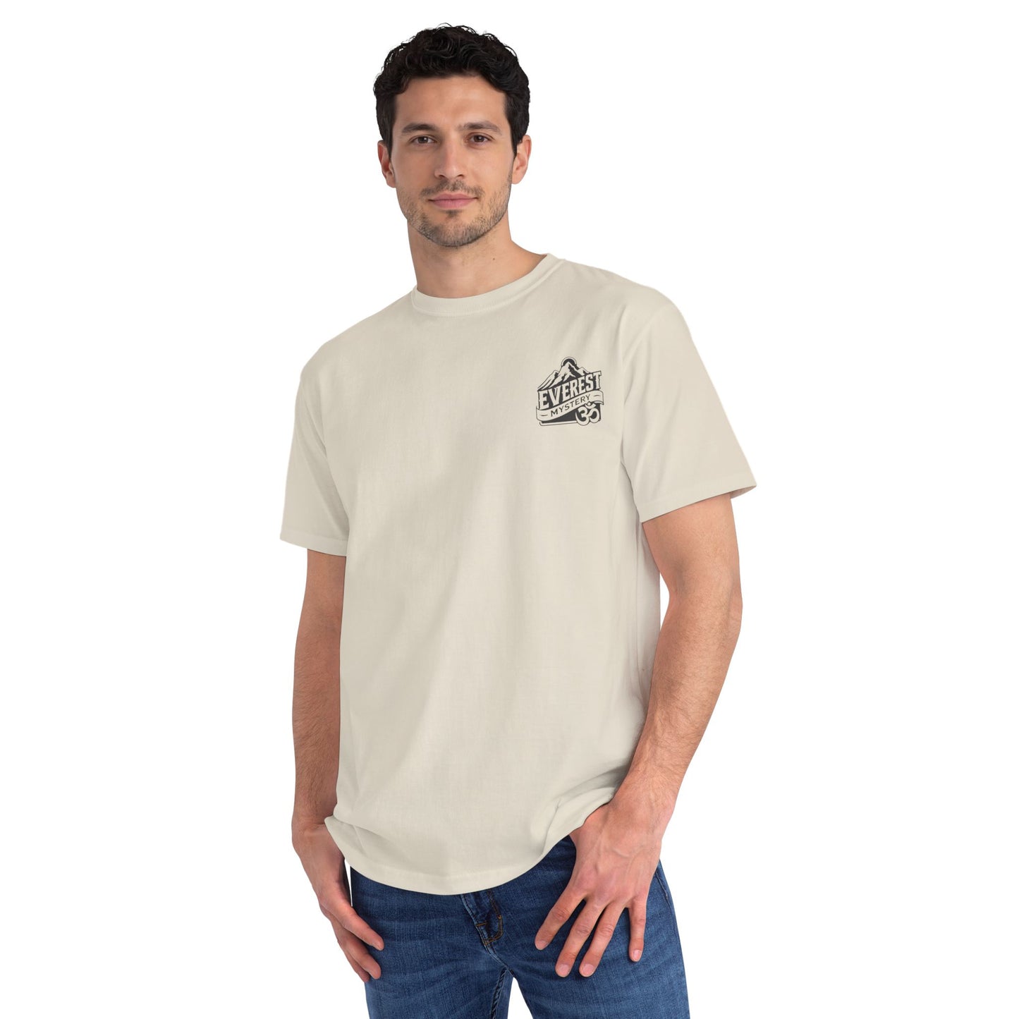 Organic Everest Om Crest T-Shirt — Charcoal Logo