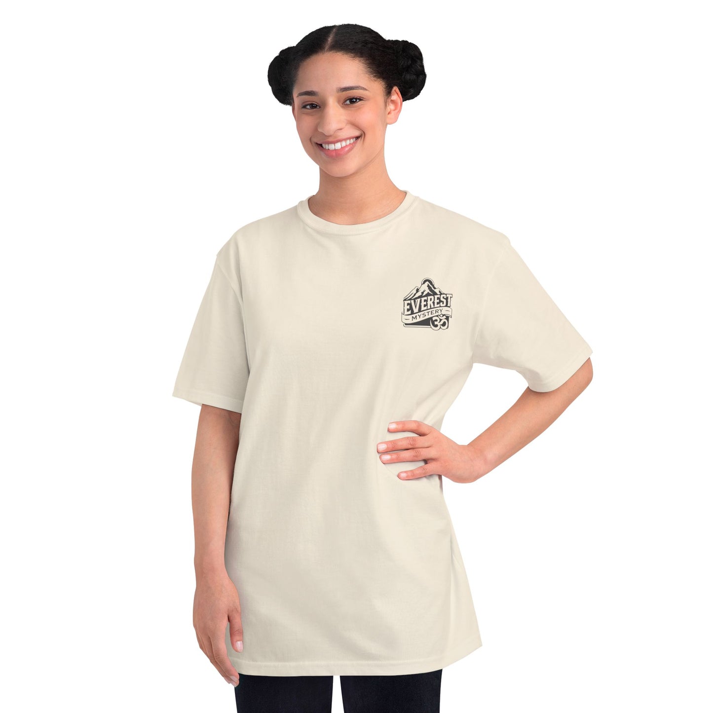 Organic Everest Om Crest T-Shirt — Charcoal Logo