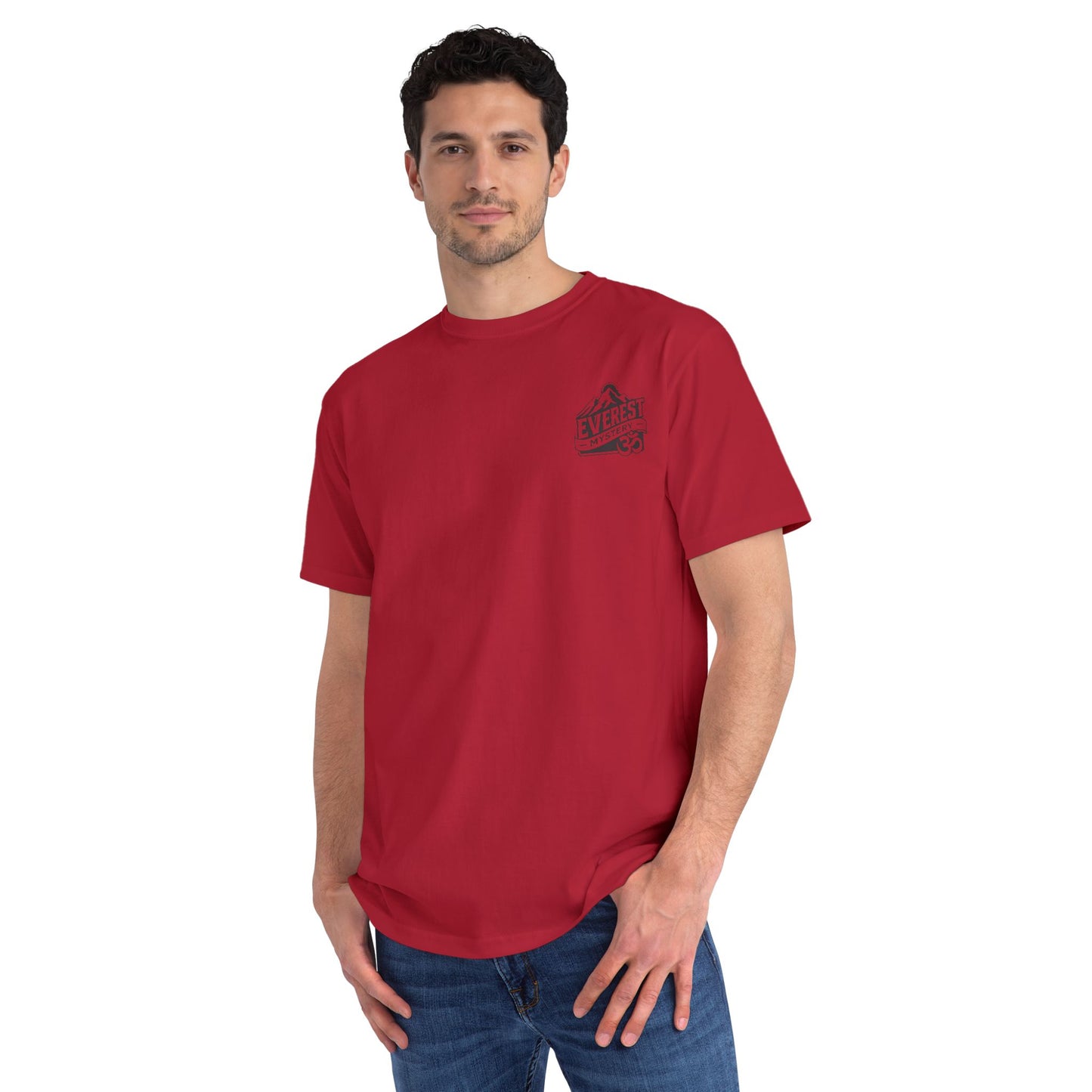 Organic Everest Om Crest T-Shirt — Charcoal Logo