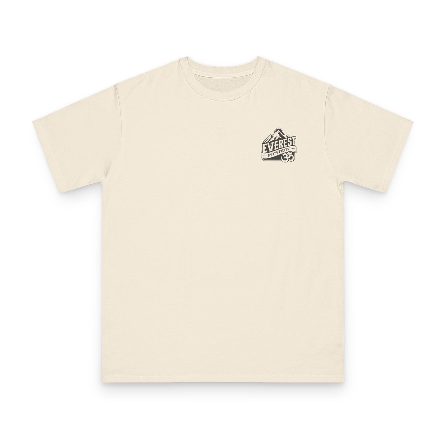 Organic Everest Om Crest T-Shirt — Charcoal Logo