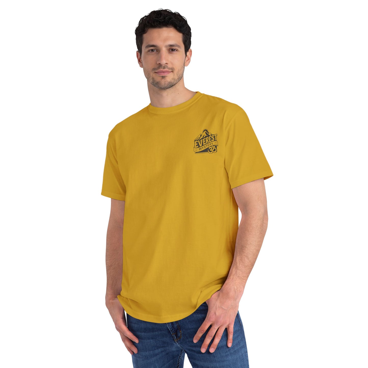 Organic Everest Om Crest T-Shirt — Charcoal Logo